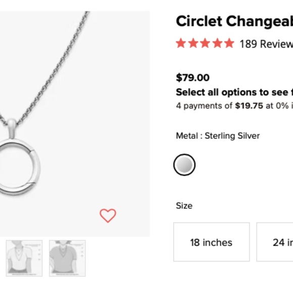 James Avery Circlet Changeable Charm Necklace - Picture 2 of 3